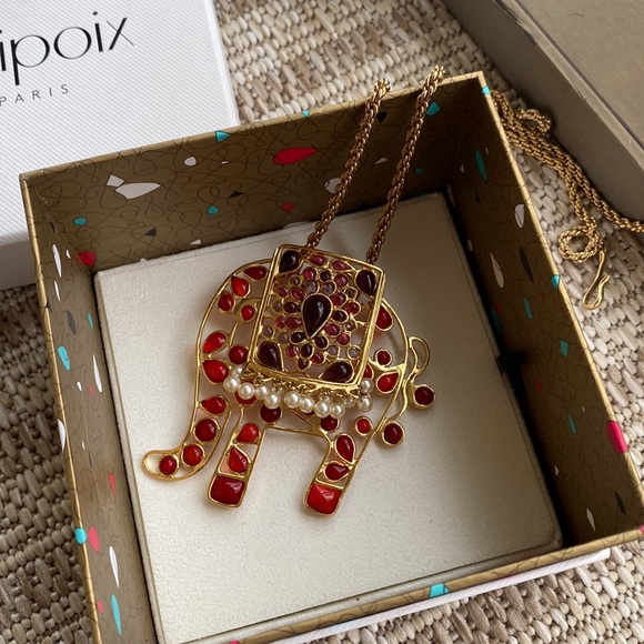 Gripoix Paris Jewelry - NWT Gripoix Paris- custom made The Jungle Book Big Elephant necklace
